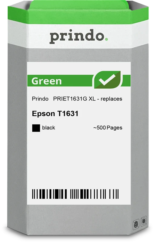 Prindo Green XL Druckerpatrone kompatibel mit Epson 16 XL Schwarz