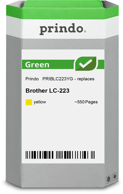 Prindo Green Druckerpatrone kompatibel mit Brother LC223Y Gelb
