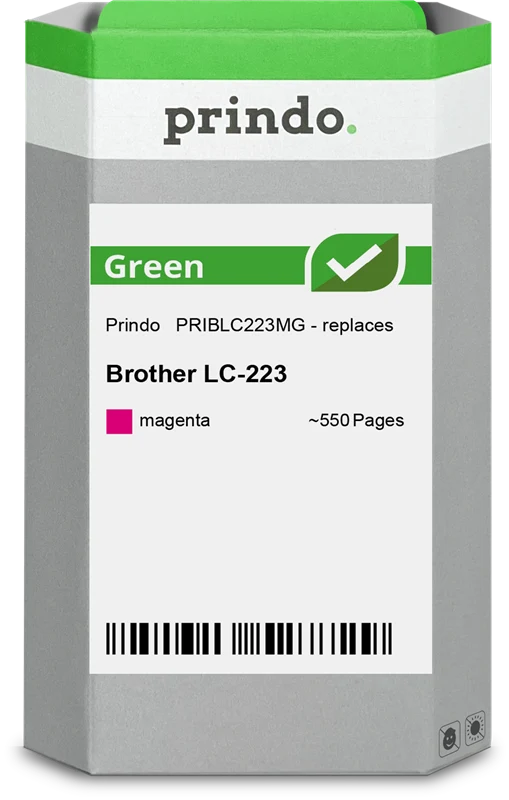 Prindo Green Druckerpatrone kompatibel mit Brother LC223M Magenta
