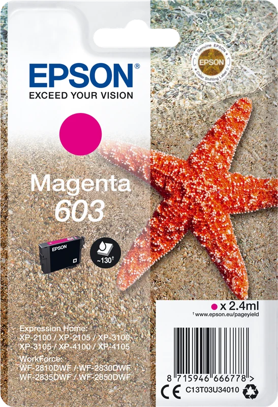 Epson 603 Magenta Druckerpatrone C13T03U34010