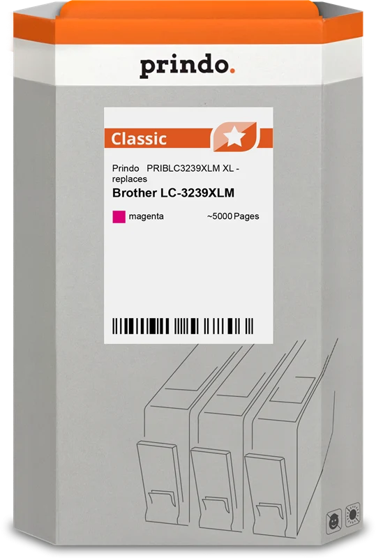 Prindo Classic XL Druckerpatrone kompatibel mit Brother LC3239XLM Magenta