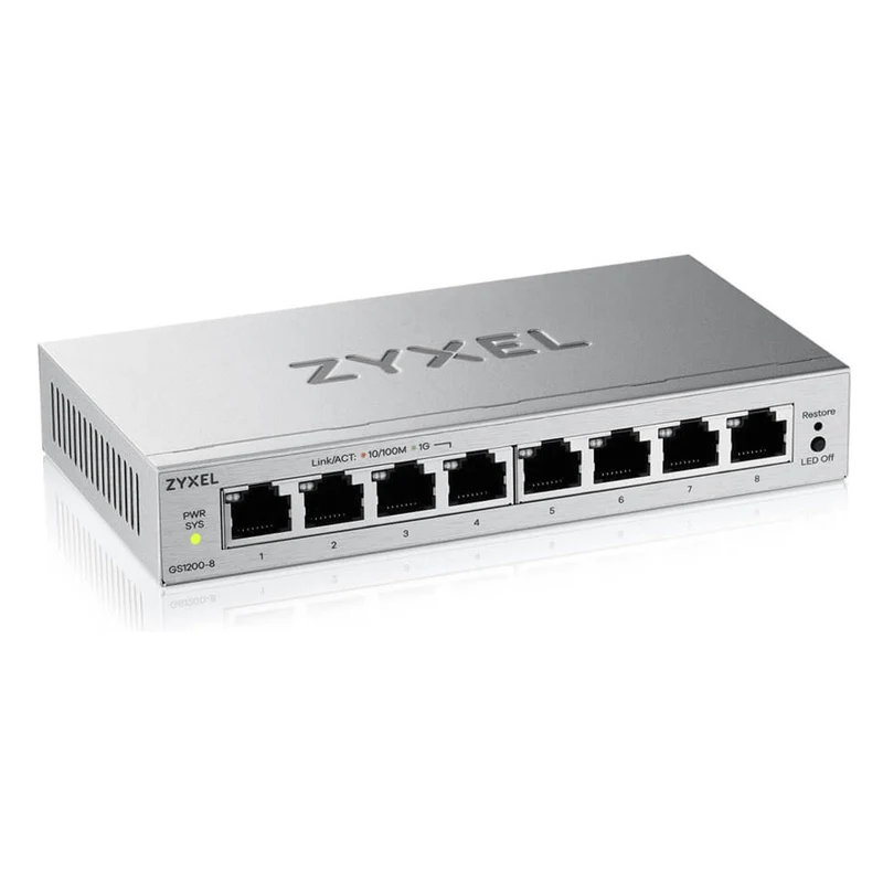 Zyxel GS1200-8V3 Managed L2 Gigabit Ethernet (10/100/1000) Desktop Grau