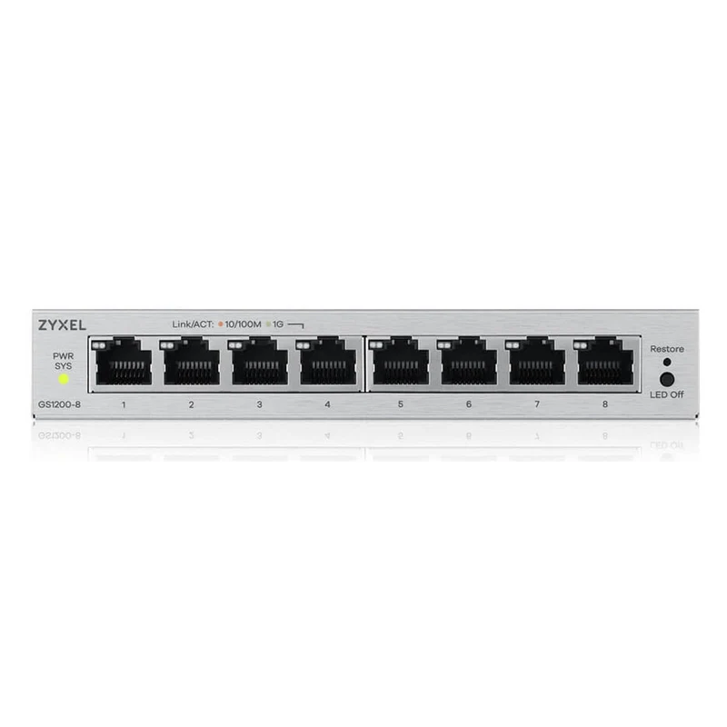 Zyxel GS1200-8V3 Managed L2 Gigabit Ethernet (10/100/1000) Desktop Grau