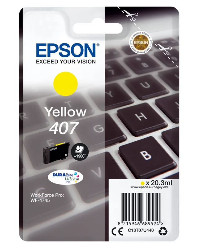 Epson 407 Gelb Druckerpatrone C13T07U440