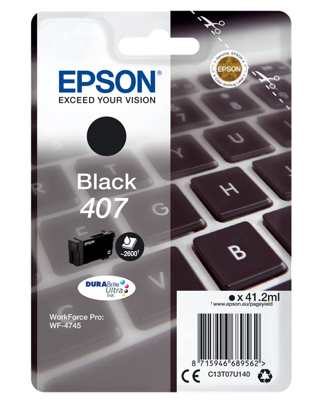 Epson 407 Schwarz Druckerpatrone C13T07U140