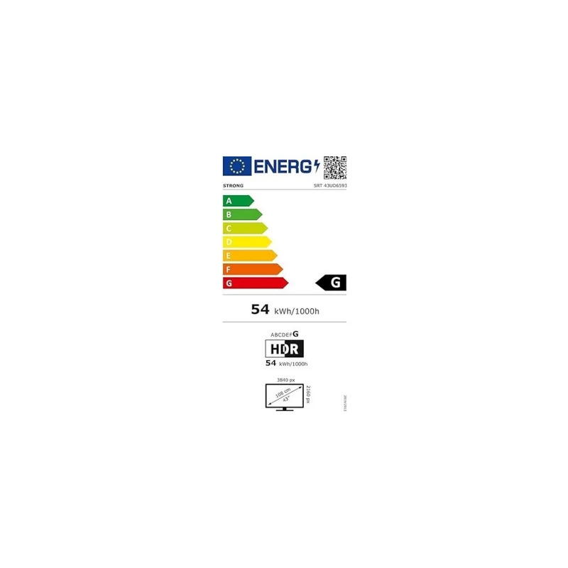Strong SRT43UD6593 43 Zoll (108 cm) 4K-Fernseher Ultra HD Smart-TV WLAN Silber 250 cd/m²