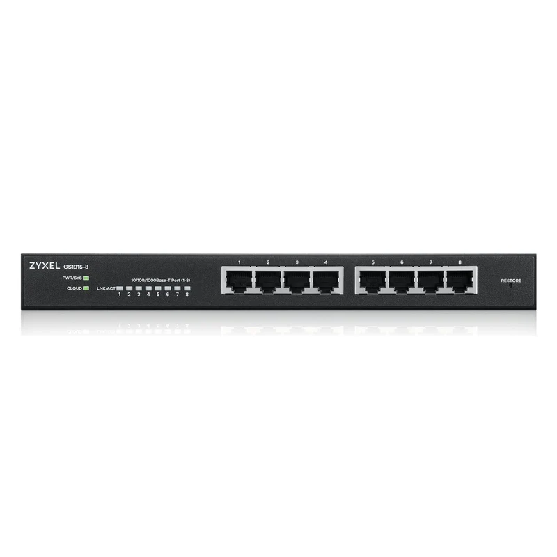 Zyxel GS1915-8 Managed L2 Gigabit Ethernet (10/100/1000) Schwarz