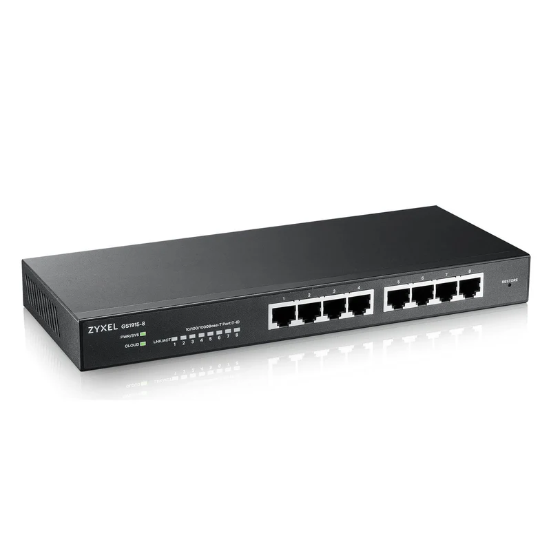Zyxel GS1915-8 Managed L2 Gigabit Ethernet (10/100/1000) Schwarz
