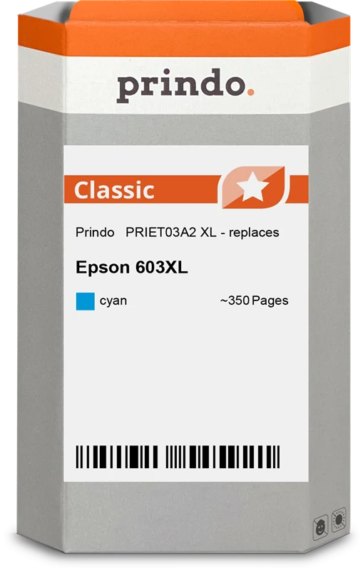 Prindo Classic XL Druckerpatrone kompatibel mit Epson 603XL Cyan