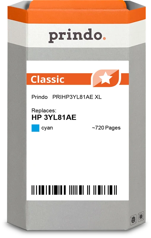 Prindo Classic XL Druckerpatrone kompatibel mit HP 912 XL Cyan