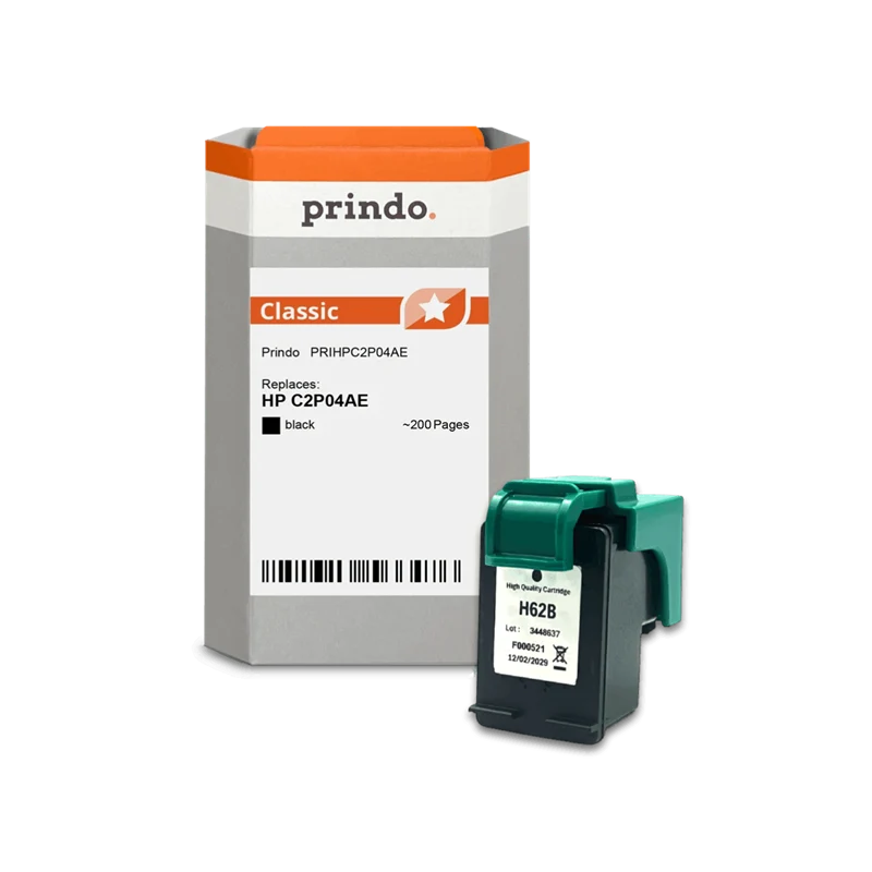 Prindo Classic Druckerpatrone kompatibel mit HP 62 Schwarz