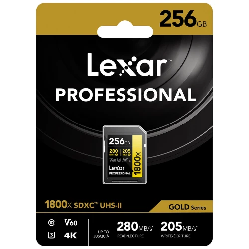 Lexar Professional Gold SD-Karte UHS-II - R280/W205 MB/s - 256GB - V60