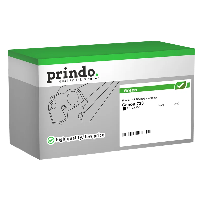 Prindo Green Toner kompatibel mit Canon 728 Schwarz