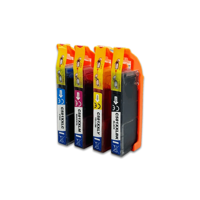 Prindo Classic XXL Multipack kompatibel mit Canon CLI-581 XXL Multipack Schwarz/Cyan/Magenta/Gelb