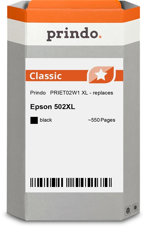 Prindo Classic XL Druckerpatrone kompatibel mit Epson 502XL Schwarz