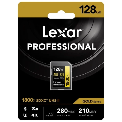 Lexar Professional SDXC 128 GB BL 1800, UHS-II V60 Gold