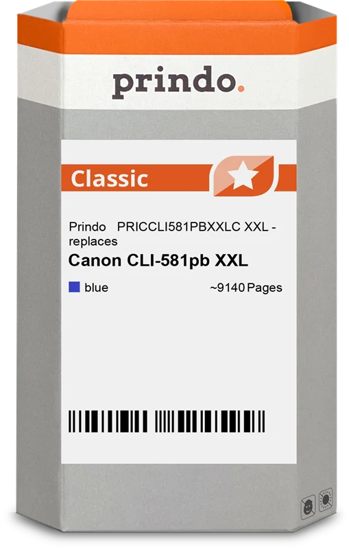 Prindo Classic XXL Druckerpatrone kompatibel mit Canon CLI-581pb XXL Blau