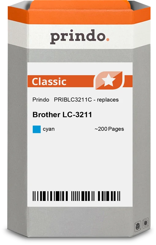 Prindo Classic Druckerpatrone kompatibel mit Brother LC3211C Cyan