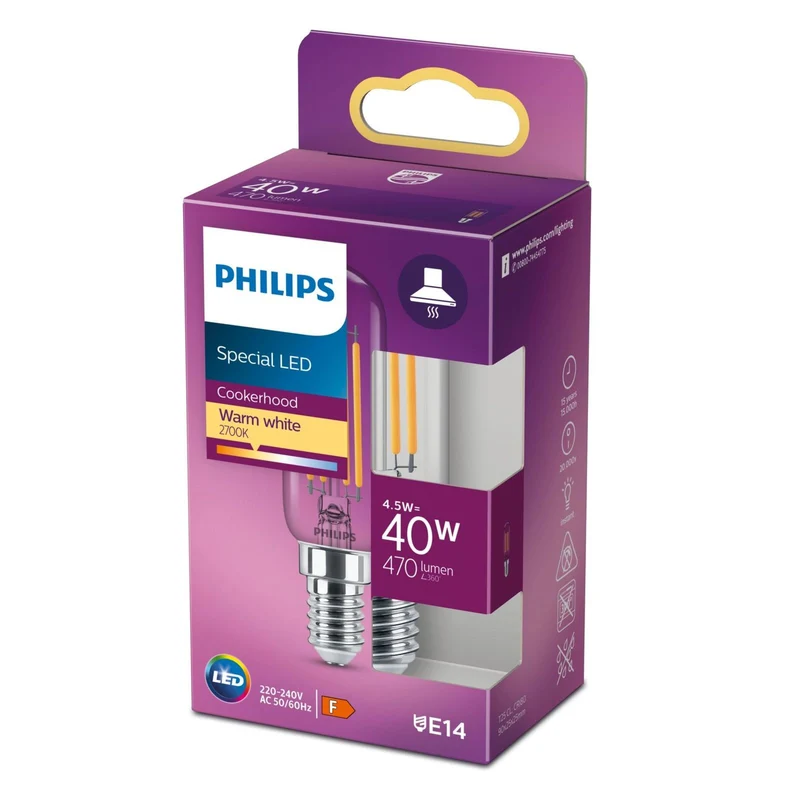 Philips 40W T25 E14 LED Filament LED-Lampe schmal 4,5W wie 40W warmweiß