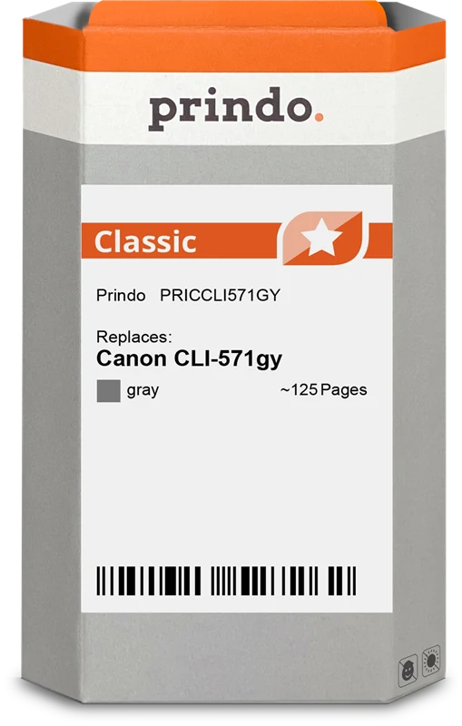 Prindo Classic Druckerpatrone kompatibel mit Canon CLI-571gy Grau