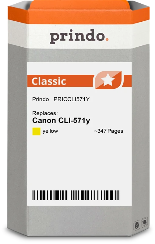 Prindo Classic Druckerpatrone kompatibel mit Canon CLI-571y Gelb