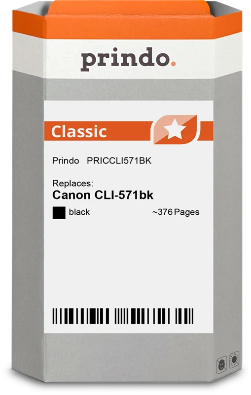 Prindo Classic Druckerpatrone kompatibel mit Canon CLI-571bk Schwarz