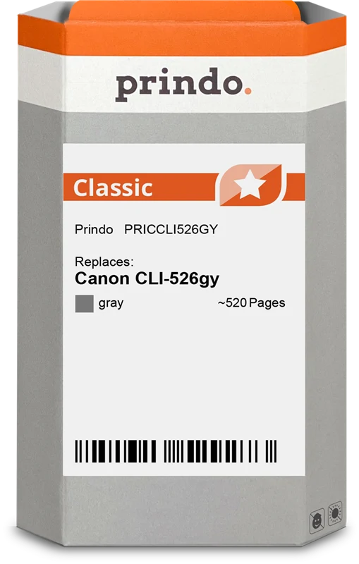 Prindo Classic Druckerpatrone kompatibel mit Canon CLI-526gy Grau