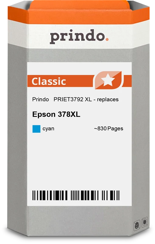Prindo Classic XL Druckerpatrone kompatibel mit Epson 378XL Cyan