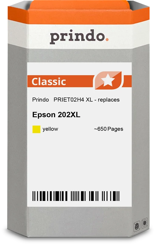 Prindo Classic XL Druckerpatrone kompatibel mit Epson 202XL Gelb