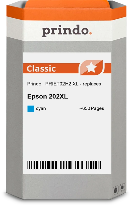 Prindo Classic XL Druckerpatrone kompatibel mit Epson 202XL Cyan