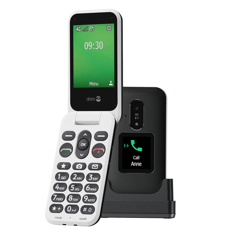 Doro Leva E30 7,11 cm (2.8) 142,7 g Schwarz, Weiß Funktionstelefon