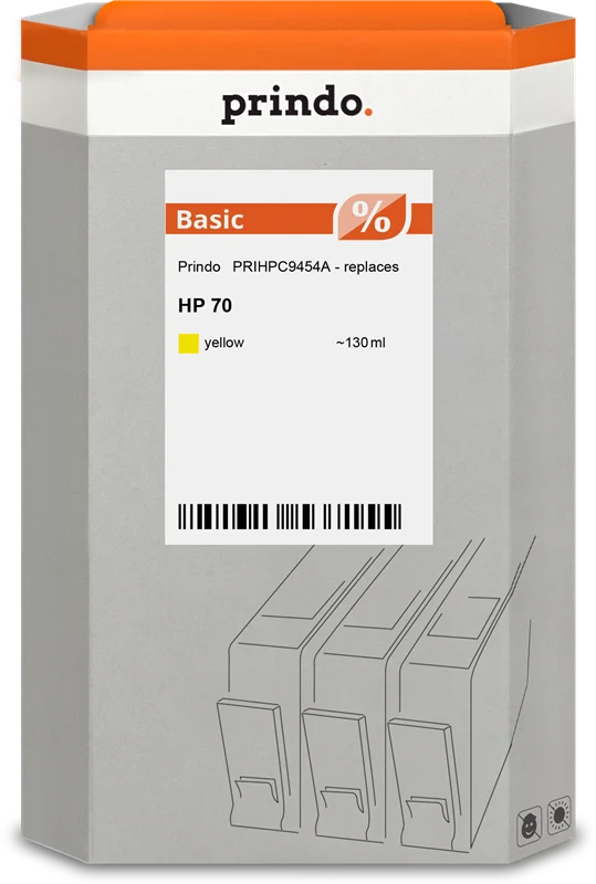 Prindo Basic Druckerpatrone kompatibel mit HP 70 Gelb