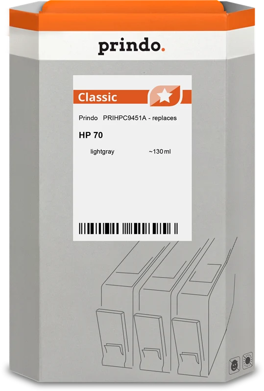 Prindo Classic Druckerpatrone kompatibel mit HP 70 Hellgrau