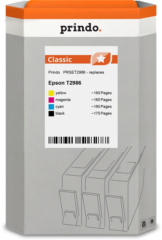 Prindo Classic Multipack kompatibel mit Epson 29 Multipack Schwarz/Cyan/Magenta/Gelb