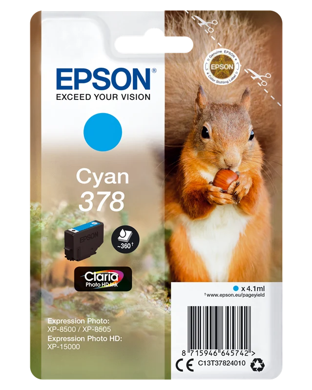 Epson 378 Cyan Druckerpatrone C13T37824010