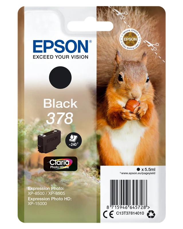 Epson 378 Schwarz Druckerpatrone C13T37814010