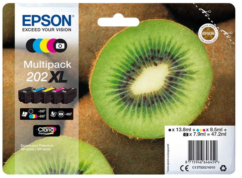 Epson 202XL Multipack Schwarz/Photo Black/Cyan/Magenta/Gelb