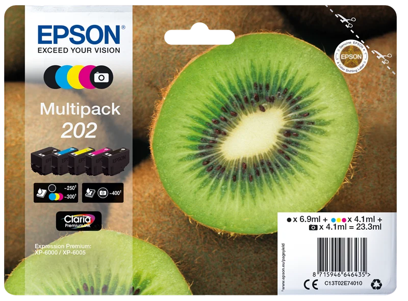 Epson 202 Multipack Schwarz/Cyan/Magenta/Gelb/FotoSchwarz