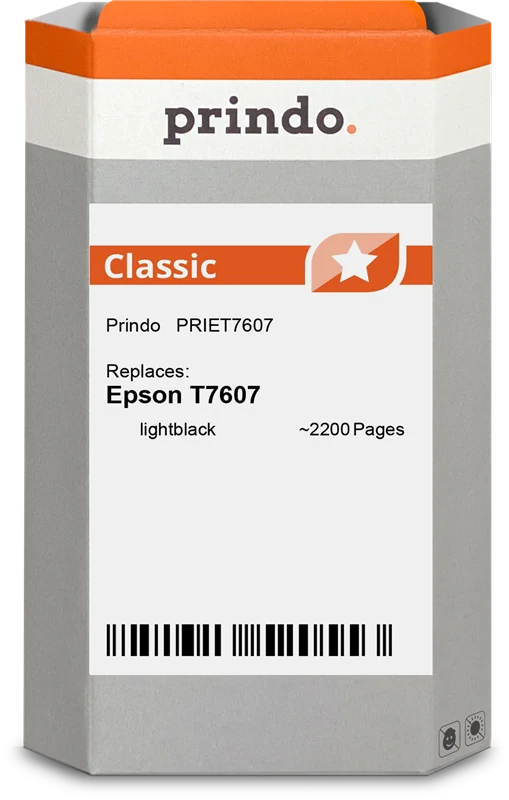 Prindo Classic Druckerpatrone kompatibel mit Epson T7607 lightblack