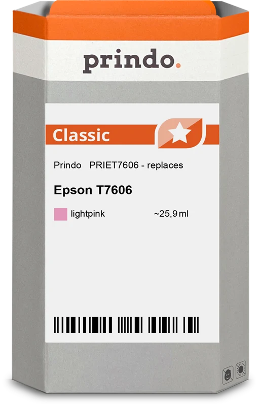 Prindo Classic Druckerpatrone kompatibel mit Epson T7606 Light Magenta