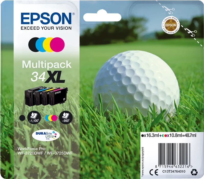 Epson 34XL Multipack Schwarz/Cyan/Magenta/Gelb