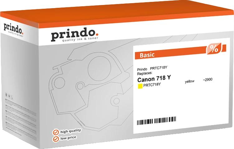 Prindo Basic Toner kompatibel mit Canon 2659B014 Gelb