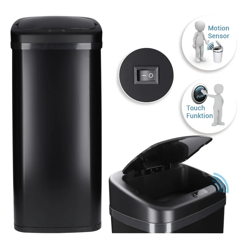 TP Sensor Mülleimer 30 L schwarz eckig
