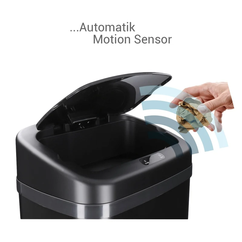 TP Sensor Mülleimer 30 L schwarz eckig