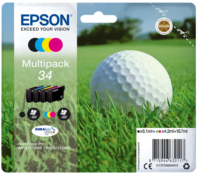 Epson 34 Multipack Schwarz/Cyan/Magenta/Gelb