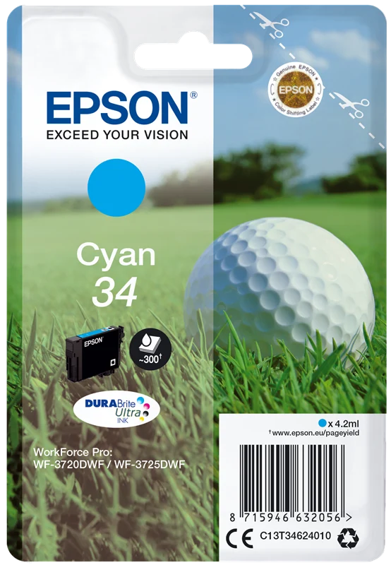Epson 34 Cyan Druckerpatrone C13T34624010
