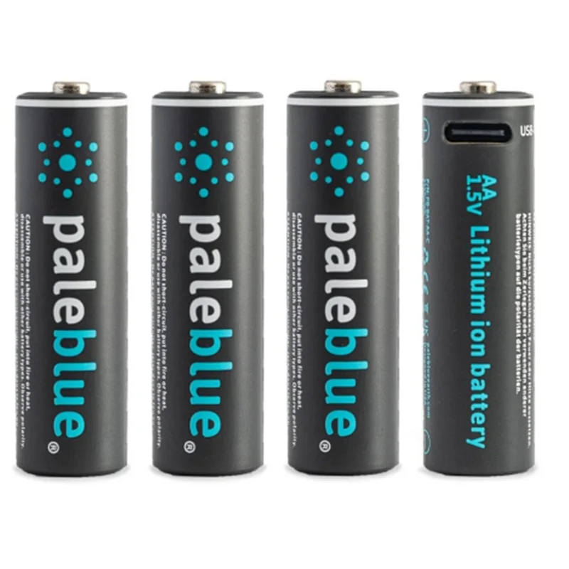 Blassblauer 4x AA Lithium 1,5V-Akku mit USB-C