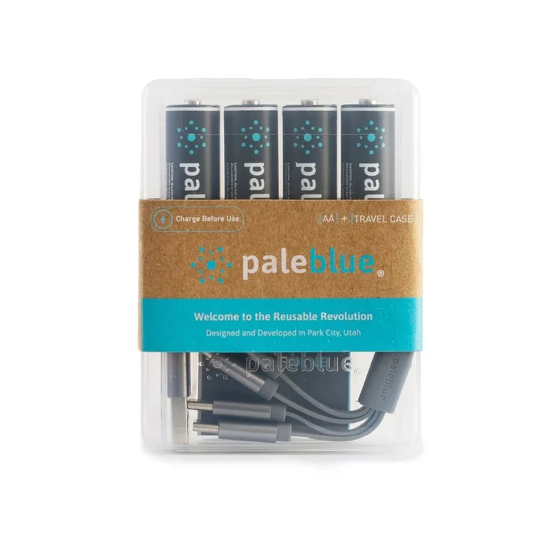 Blassblauer 4x AA Lithium 1,5V-Akku mit USB-C