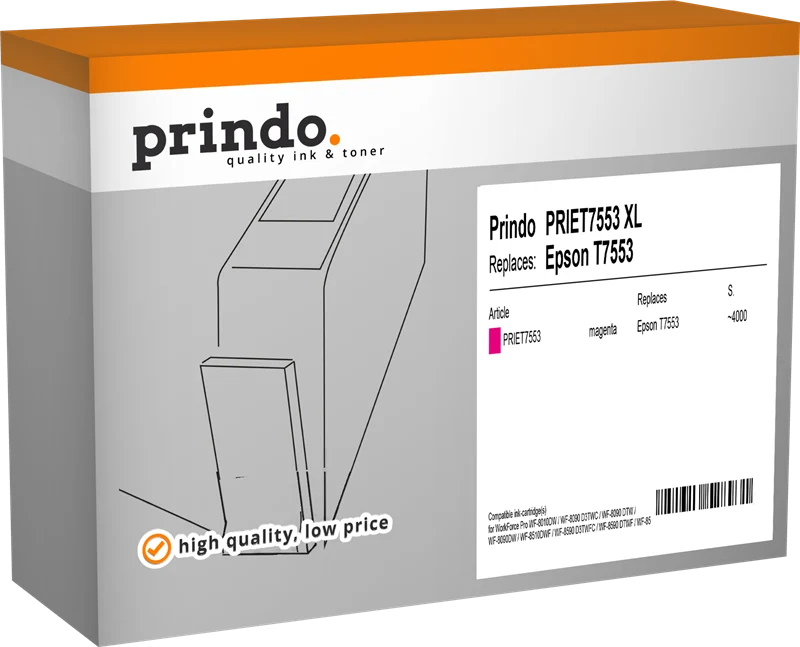 Prindo Classic XL Druckerpatrone kompatibel mit Epson T7553 XL Magenta