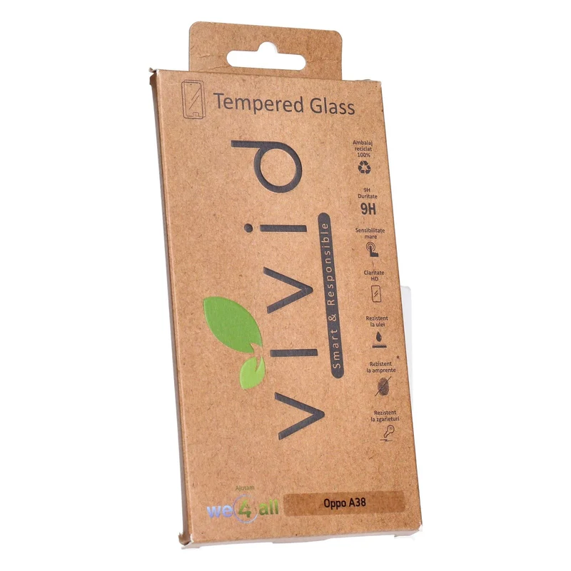 Vivid Oppo A38 4G Glas Schutzfolie Tempered Glass